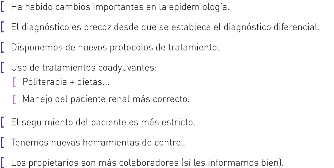 [ Ha habido cambios importantes en la epidemiología. [ El diagnóstico es precoz desde que se establece el diagnóstico...